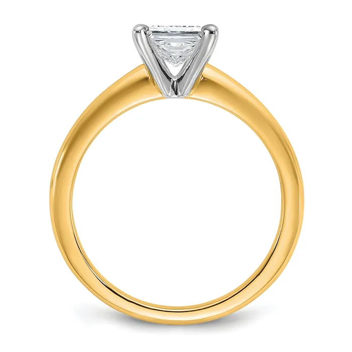 Goldia Rings 14k Twotone 1 Ct Lab Grown Diamond VSSI G Princess Solitare Engagement Ring