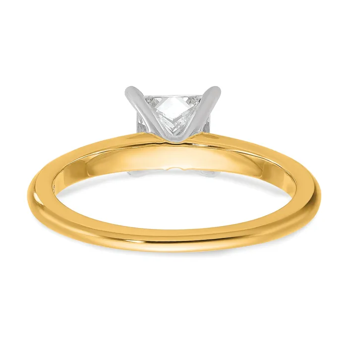 Goldia Rings 14k Twotone 1 Ct Lab Grown Diamond VSSI G Princess Solitare Engagement Ring