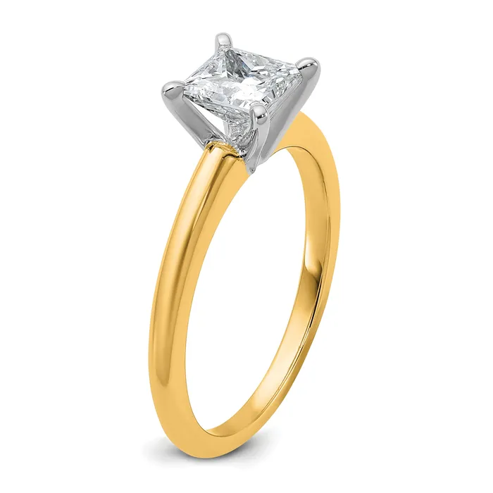 Goldia Rings 14k Twotone 1 Ct Lab Grown Diamond VSSI G Princess Solitare Engagement Ring