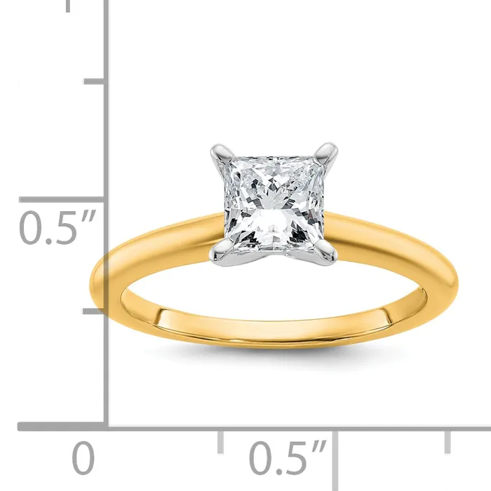 Goldia Rings 14k Twotone 1 Ct Lab Grown Diamond VSSI G Princess Solitare Engagement Ring