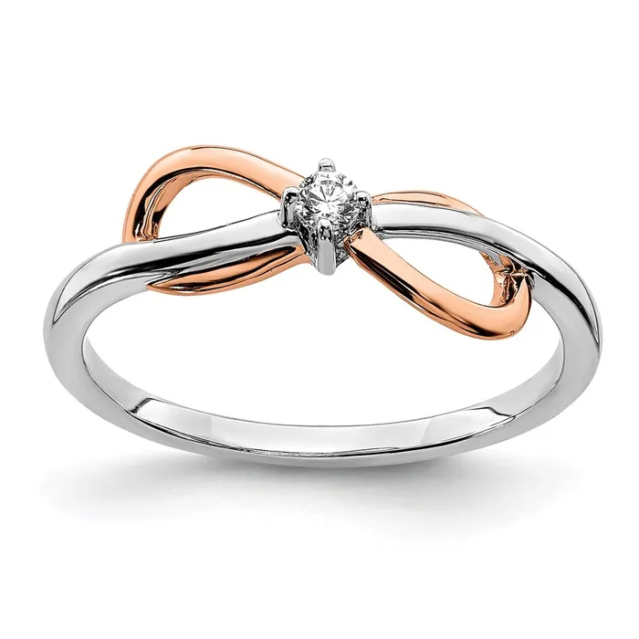Goldia Rings 14k TwoTone Gold White u0026 Rose Polished Infinity Real Diamond Ring Goldia Rings 14k TwoTone Gold White u0026 Rose Polished Infinity Real Diamond Ring
