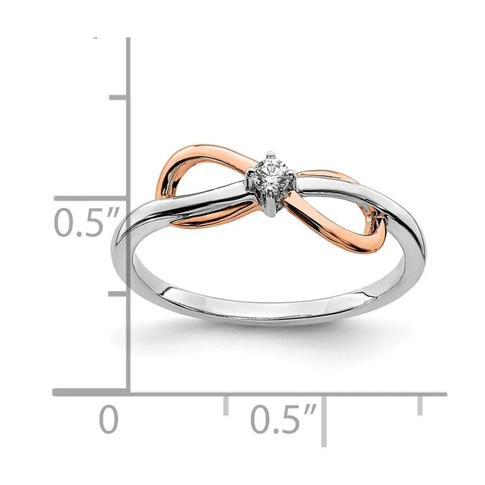 Goldia Rings 14k TwoTone Gold White u0026 Rose Polished Infinity Real Diamond Ring