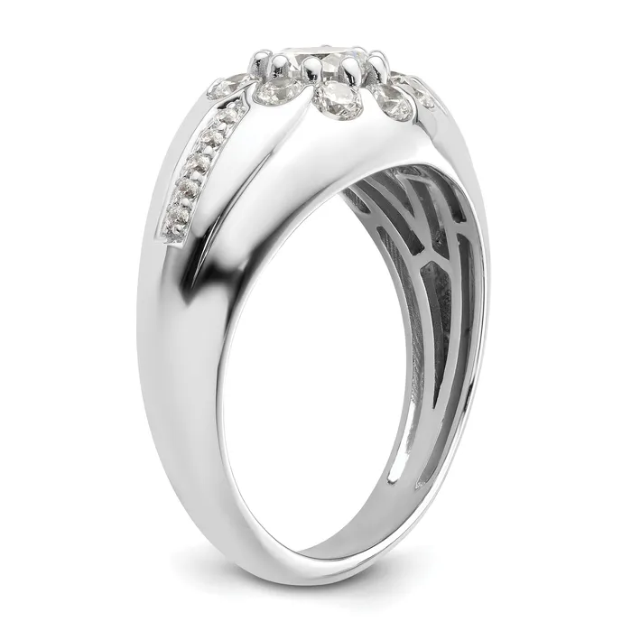 Goldia Rings 14k White Gold 1 12 Ct Lab Grown Diamond VSSI G Mens Ring