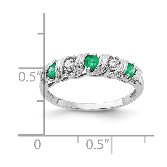 Goldia Rings 14k White Gold 275mm Emerald AAA Diamond ring