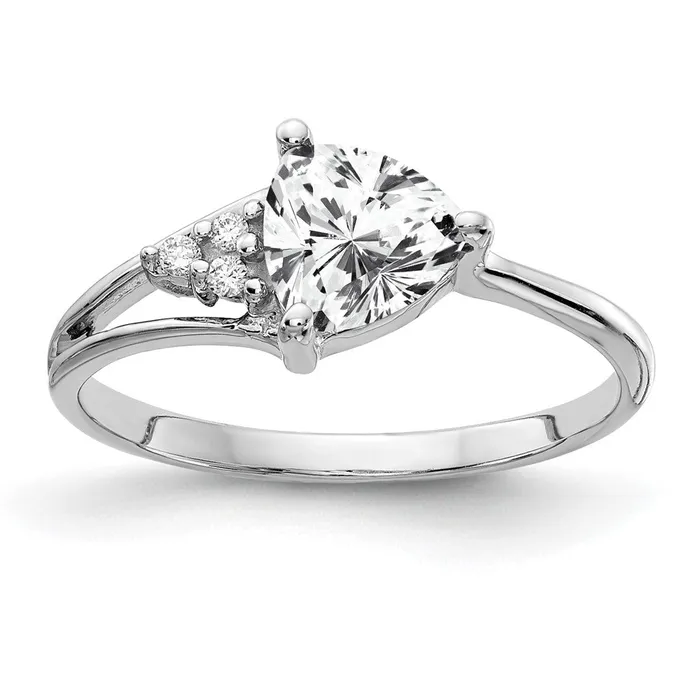 Goldia Rings 14k White Gold 6mm Cubic Zirconia VS Diamond ring