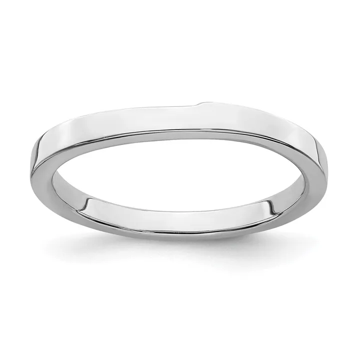 Goldia Rings 14k White Gold Contoured Band