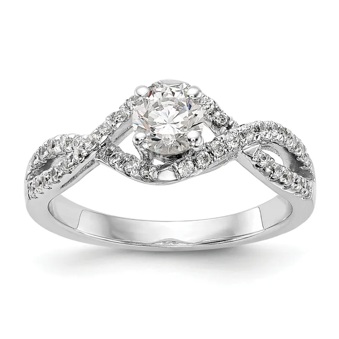 Goldia Rings 14K White Gold Lab Grown Diamond VSSI FGH Round Engagement Ring Goldia Rings 14K White Gold Lab Grown Diamond VSSI FGH Round Engagement Ring
