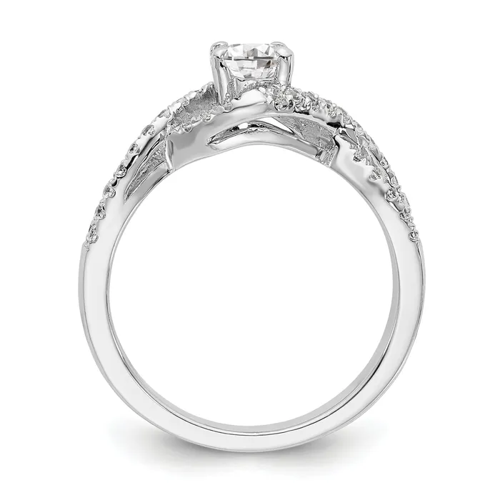 Goldia Rings 14K White Gold Lab Grown Diamond VSSI FGH Round Engagement Ring
