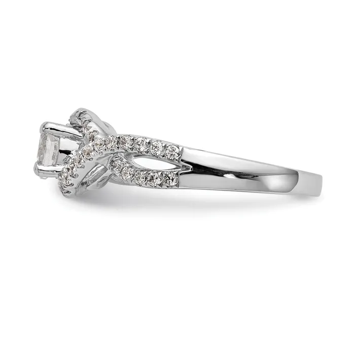Goldia Rings 14K White Gold Lab Grown Diamond VSSI FGH Round Engagement Ring