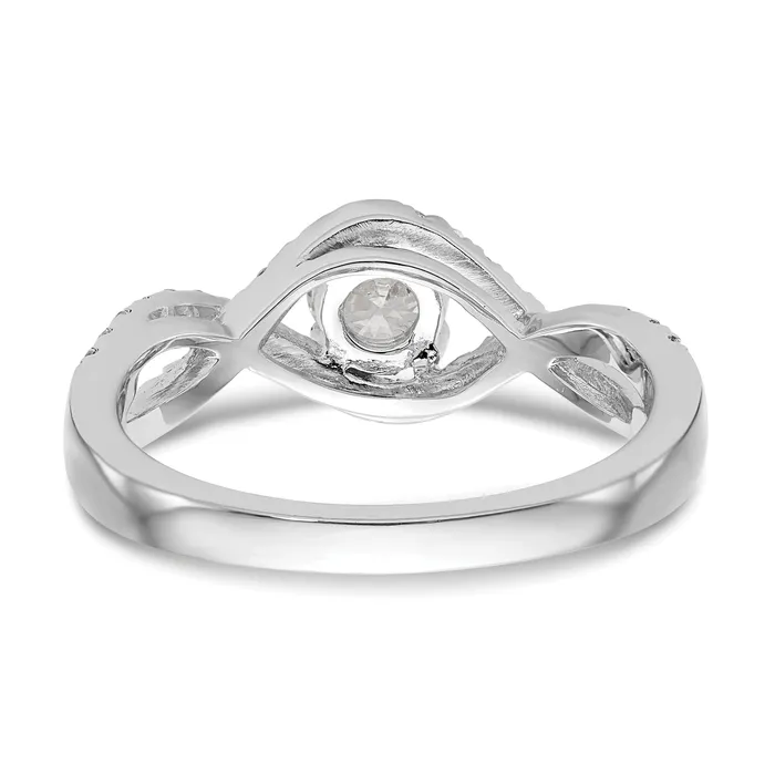 Goldia Rings 14K White Gold Lab Grown Diamond VSSI FGH Round Engagement Ring