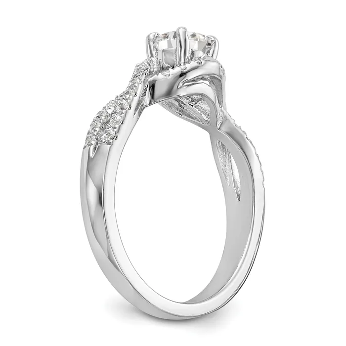 Goldia Rings 14K White Gold Lab Grown Diamond VSSI FGH Round Engagement Ring