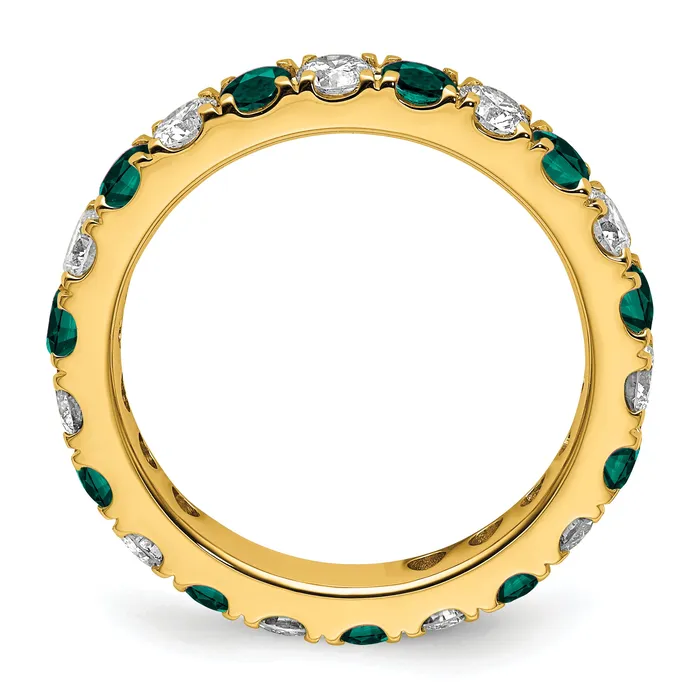 Goldia Rings 14k Yellow Gold 1 15 Ct Lab Grown Diamond VSSI G and Lab Created Alexandrite Eternity Band Ring