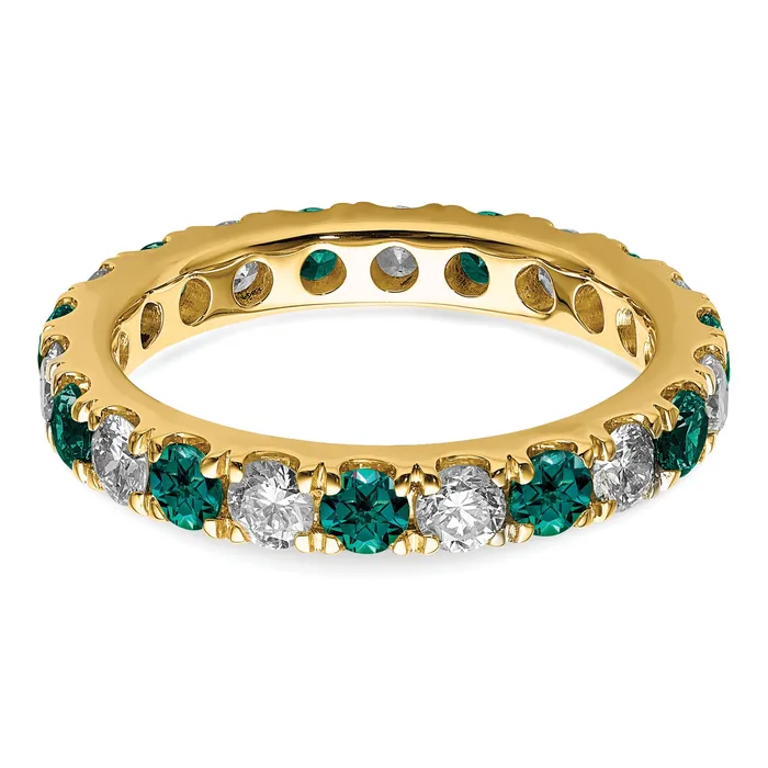 Goldia Rings 14k Yellow Gold 1 15 Ct Lab Grown Diamond VSSI G and Lab Created Alexandrite Eternity Band Ring