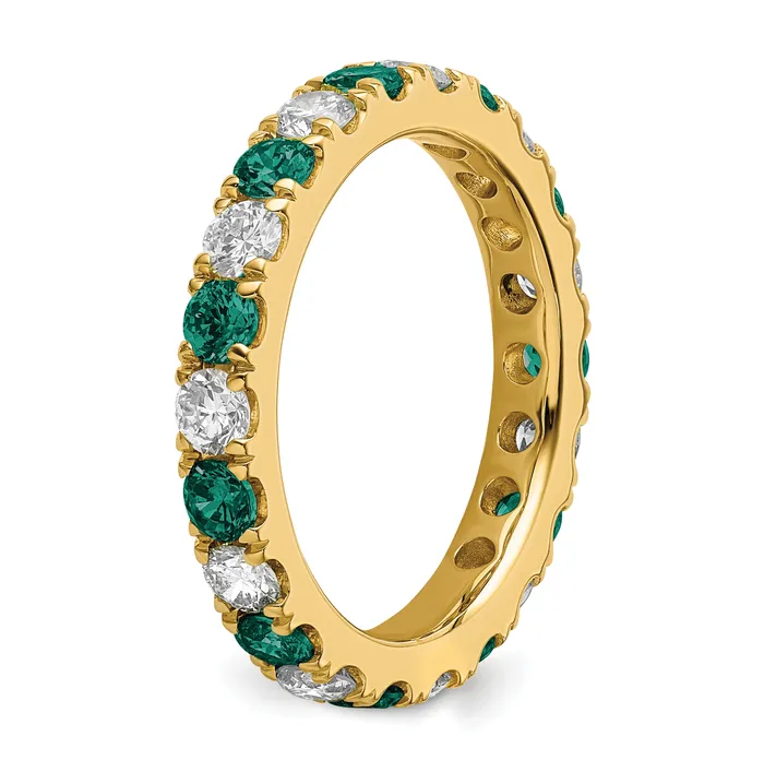 Goldia Rings 14k Yellow Gold 1 15 Ct Lab Grown Diamond VSSI G and Lab Created Alexandrite Eternity Band Ring