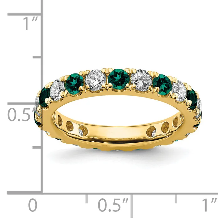 Goldia Rings 14k Yellow Gold 1 15 Ct Lab Grown Diamond VSSI G and Lab Created Alexandrite Eternity Band Ring