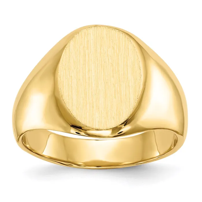 Goldia Rings 14K Yellow Gold 150x110mm Closed Back Mens Signet Ring