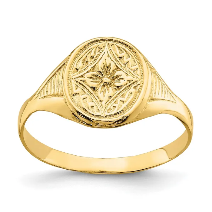 Goldia Rings 14k Yellow Gold Oval Star Diamond Center Baby Ring