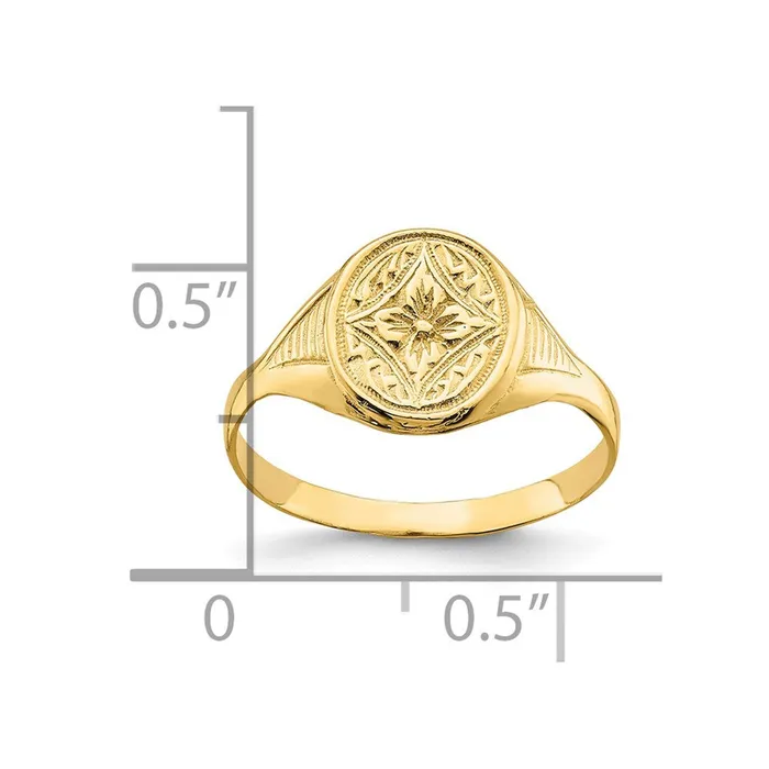Goldia Rings 14k Yellow Gold Oval Star Diamond Center Baby Ring