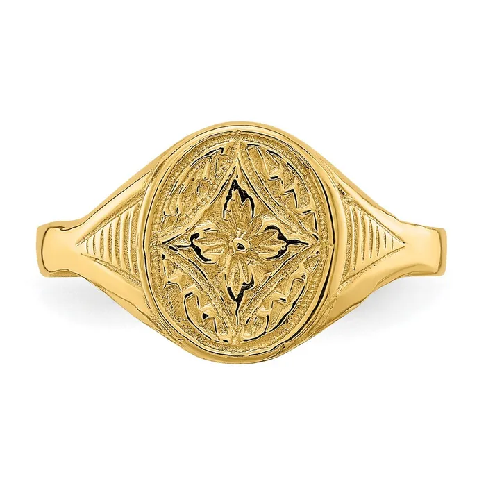 Goldia Rings 14k Yellow Gold Oval Star Diamond Center Baby Ring