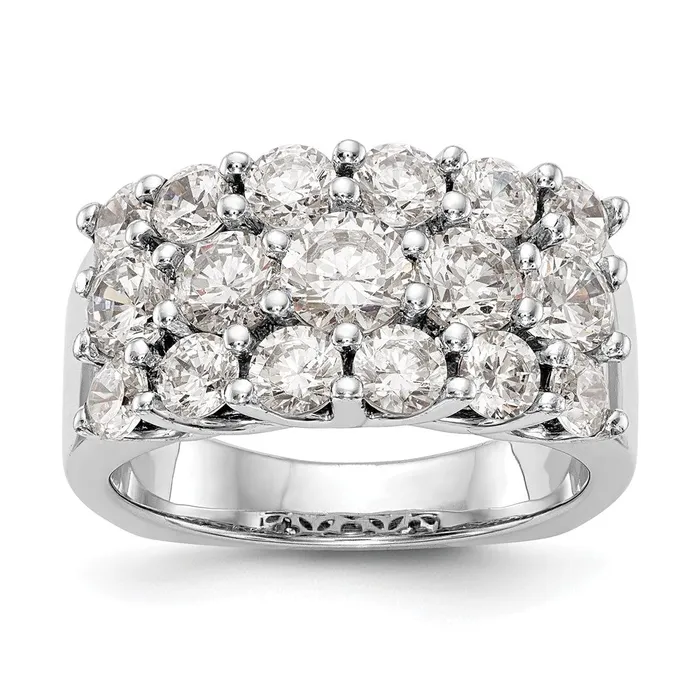 Goldia Rings 300ct CZ Solid Real 14K White Gold Wedding Band Ring