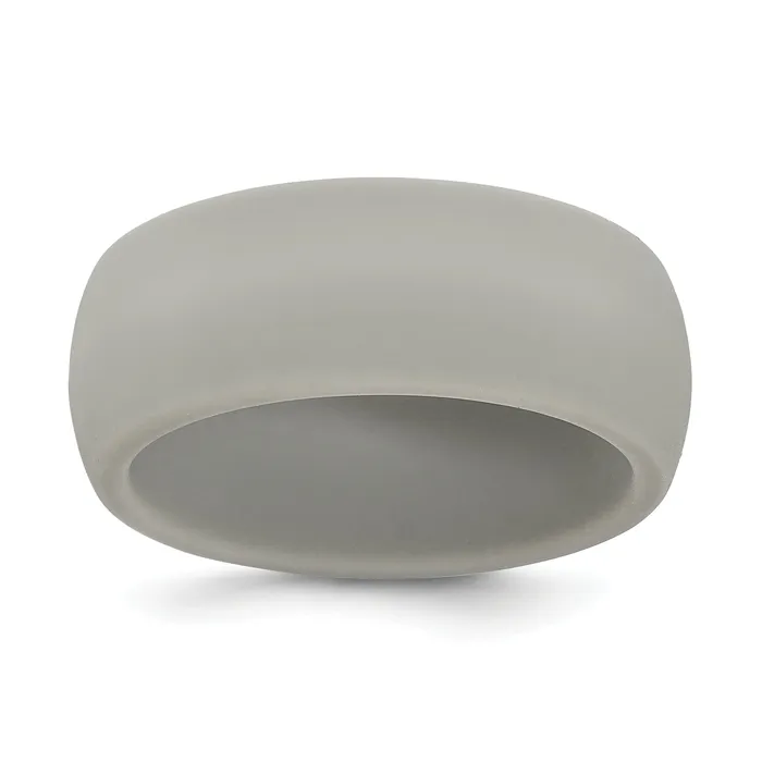 Goldia Rings Fashion Silicone Light Grey 87mm Domed Band Ring