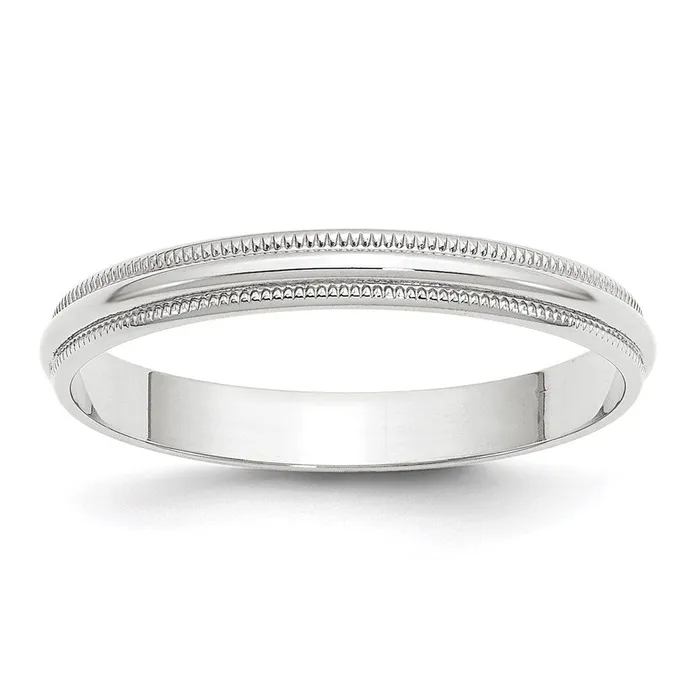 Goldia Rings Solid 10K White Gold 3mm Light Weight Milgrain Half Round MensWomens Wedding Band Ring Size 45 Goldia Rings Solid 10K White Gold 3mm Light Weight Milgrain Half Round MensWomens Wedding Band Ring Size 45