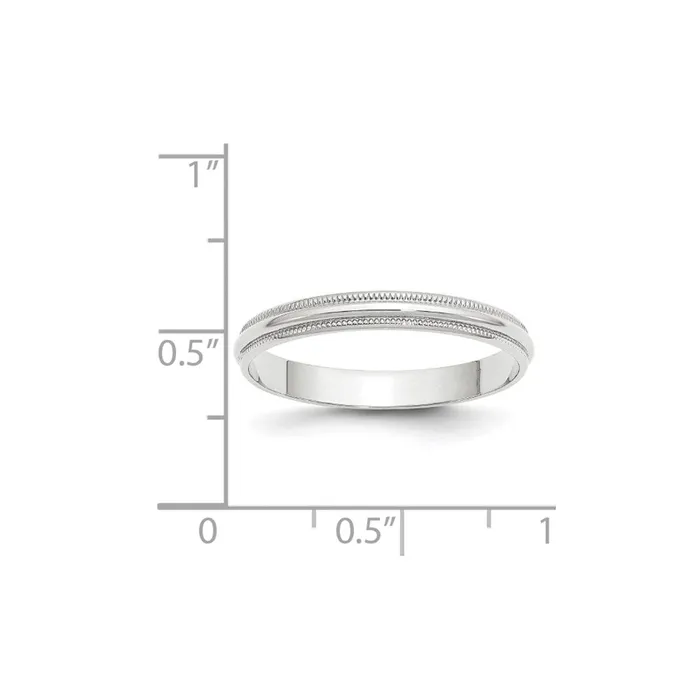 Goldia Rings Solid 10K White Gold 3mm Light Weight Milgrain Half Round MensWomens Wedding Band Ring Size 45 Goldia Rings Solid 10K White Gold 3mm Light Weight Milgrain Half Round MensWomens Wedding Band Ring Size 45