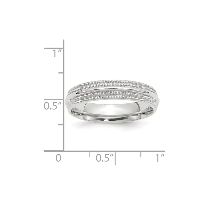 Goldia Rings Solid 10K White Gold 5mm Double Milgrain Comfort Fit MensWomens Wedding Band Ring Size 55 Goldia Rings Solid 10K White Gold 5mm Double Milgrain Comfort Fit MensWomens Wedding Band Ring Size 55