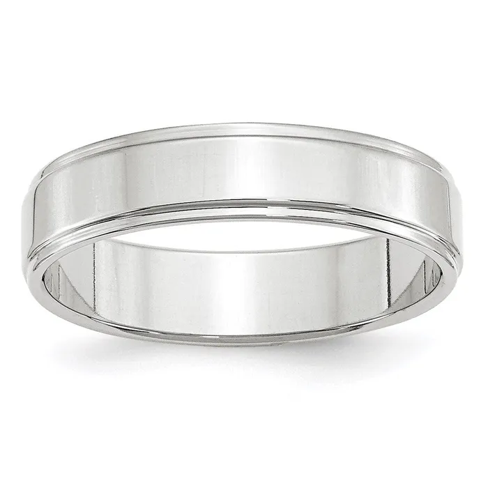 Goldia Rings Solid 10K White Gold 5mm Flat with Step Edge MensWomens Wedding Band Ring Size 65 Goldia Rings Solid 10K White Gold 5mm Flat with Step Edge MensWomens Wedding Band Ring Size 65