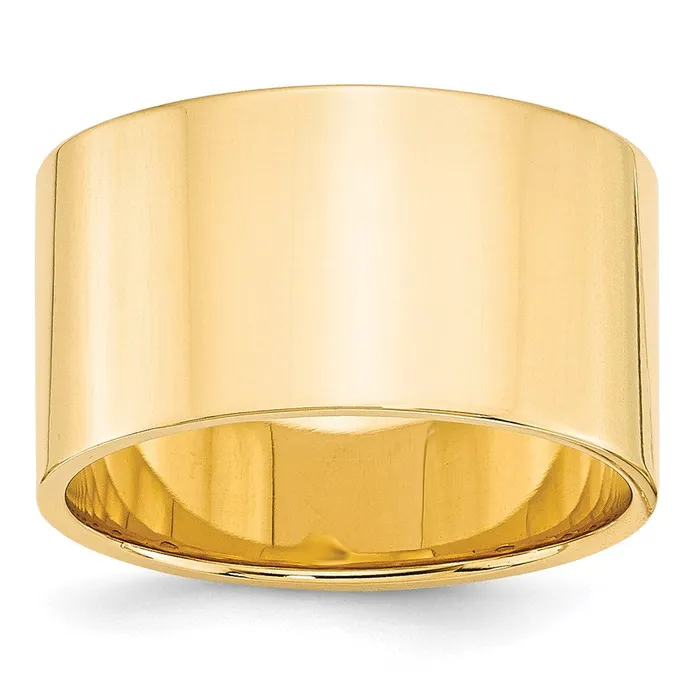 Goldia Rings Solid 10K Yellow Gold 12mm Light Weight Flat MensWomens Wedding Band Ring Size 65 Goldia Rings Solid 10K Yellow Gold 12mm Light Weight Flat MensWomens Wedding Band Ring Size 65