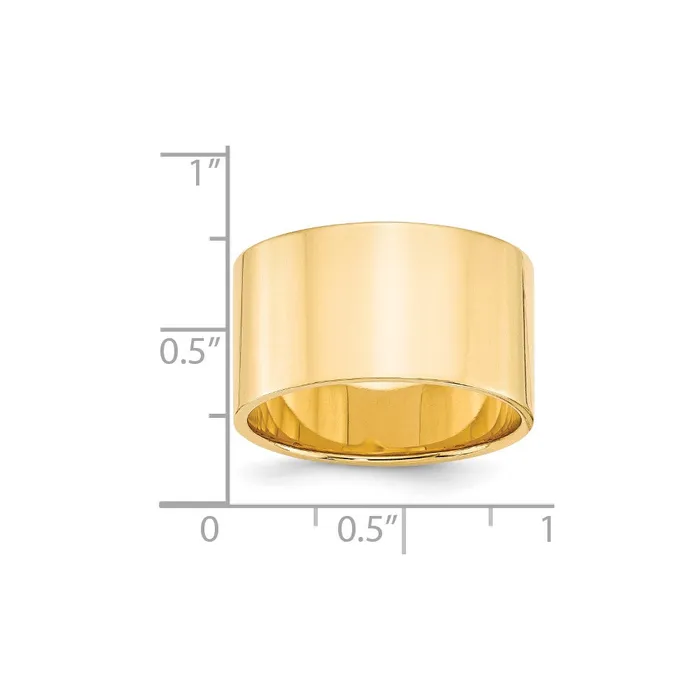 Goldia Rings Solid 10K Yellow Gold 12mm Light Weight Flat MensWomens Wedding Band Ring Size 65 Goldia Rings Solid 10K Yellow Gold 12mm Light Weight Flat MensWomens Wedding Band Ring Size 65