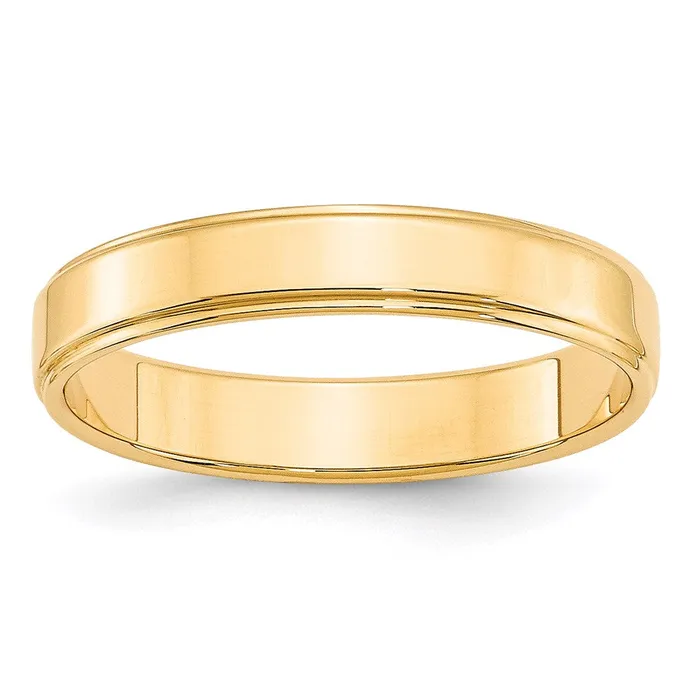 Goldia Rings Solid 10K Yellow Gold 4mm Flat with Step Edge MensWomens Wedding Band Ring Size 11 Goldia Rings Solid 10K Yellow Gold 4mm Flat with Step Edge MensWomens Wedding Band Ring Size 11