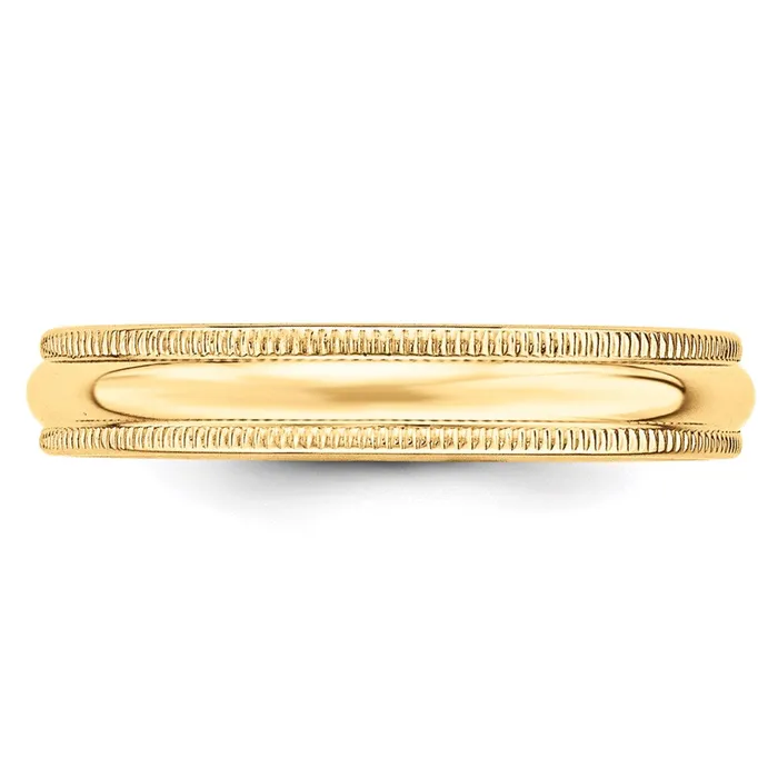 Goldia Rings Solid 10K Yellow Gold 4mm Light Weight Milgrain Half Round MensWomens Wedding Band Ring Size 4 Goldia Rings Solid 10K Yellow Gold 4mm Light Weight Milgrain Half Round MensWomens Wedding Band Ring Size 4