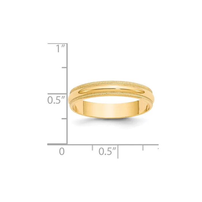Goldia Rings Solid 10K Yellow Gold 4mm Light Weight Milgrain Half Round MensWomens Wedding Band Ring Size 4 Goldia Rings Solid 10K Yellow Gold 4mm Light Weight Milgrain Half Round MensWomens Wedding Band Ring Size 4