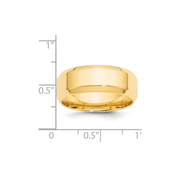 Goldia Rings Solid 10K Yellow Gold 8mm Bevel Edge Comfort Fit MensWomens Wedding Band Ring Size 4 Goldia Rings Solid 10K Yellow Gold 8mm Bevel Edge Comfort Fit MensWomens Wedding Band Ring Size 4