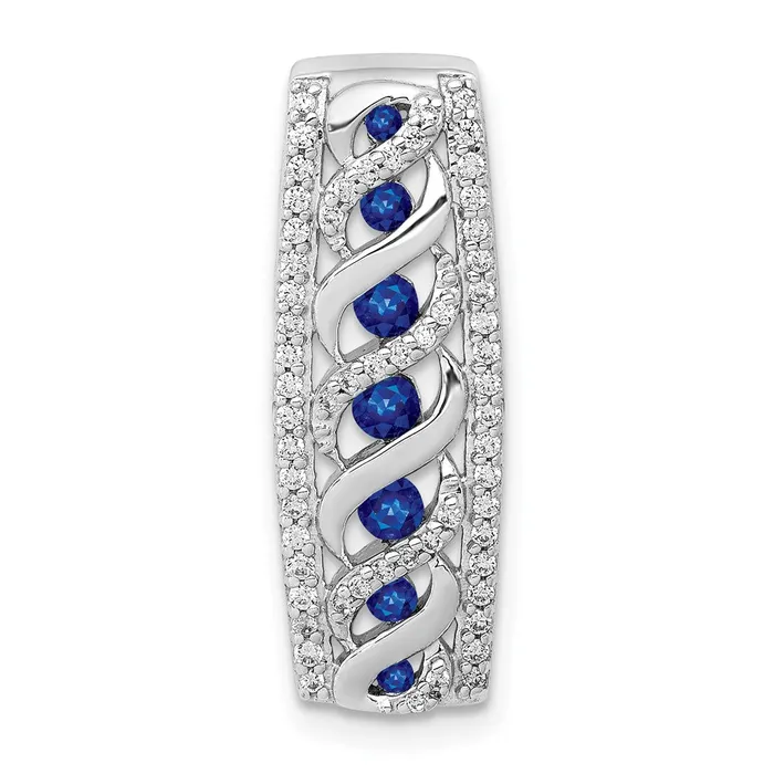 Goldia Rings Solid 14k White Gold 15ct Simulated CZ Simulated26 Sapphire Fancy Twist Chain Slide Goldia Rings Solid 14k White Gold 15ct Simulated CZ Simulated26 Sapphire Fancy Twist Chain Slide