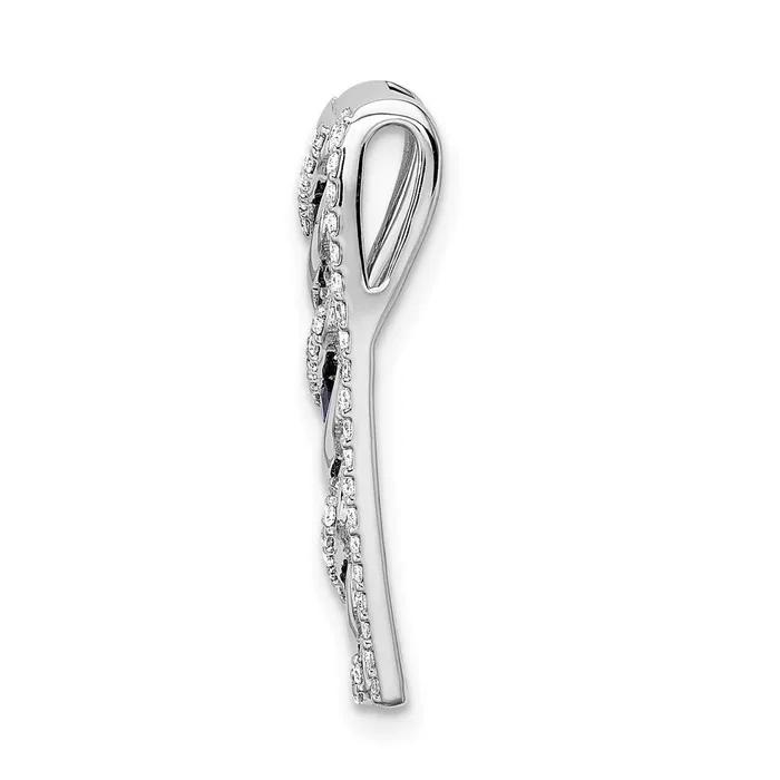 Goldia Rings Solid 14k White Gold 15ct Simulated CZ Simulated26 Sapphire Fancy Twist Chain Slide Goldia Rings Solid 14k White Gold 15ct Simulated CZ Simulated26 Sapphire Fancy Twist Chain Slide