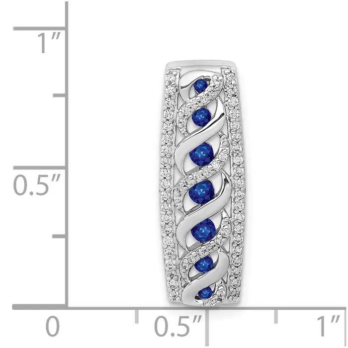 Goldia Rings Solid 14k White Gold 15ct Simulated CZ Simulated26 Sapphire Fancy Twist Chain Slide Goldia Rings Solid 14k White Gold 15ct Simulated CZ Simulated26 Sapphire Fancy Twist Chain Slide