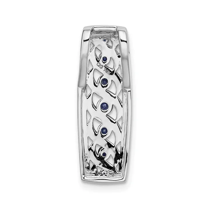 Goldia Rings Solid 14k White Gold 15ct Simulated CZ Simulated26 Sapphire Fancy Twist Chain Slide Goldia Rings Solid 14k White Gold 15ct Simulated CZ Simulated26 Sapphire Fancy Twist Chain Slide
