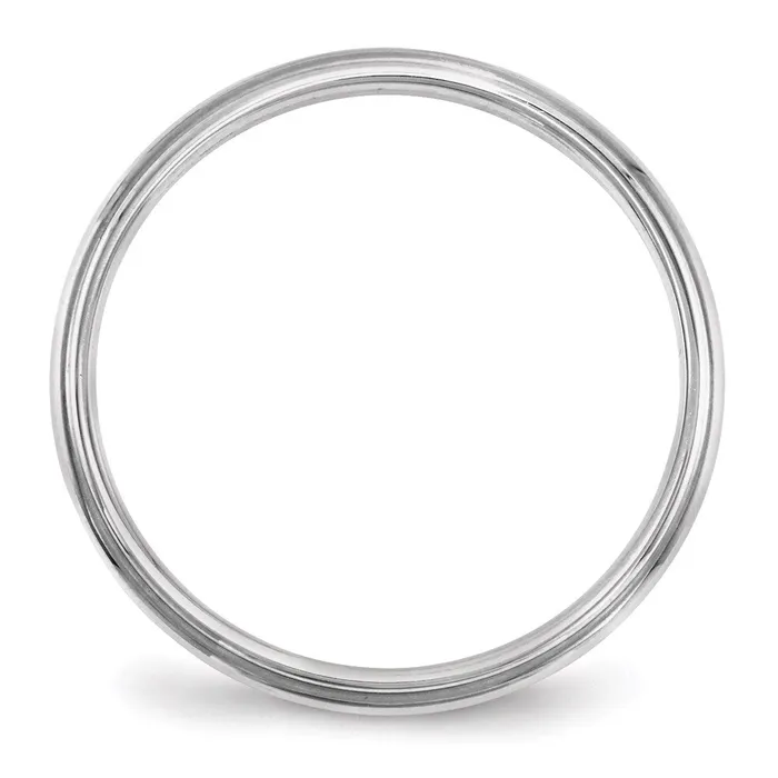 Goldia Rings Solid 14K White Gold 25mm Half Round with Edge MensWomens Wedding Band Ring Size 135 Goldia Rings Solid 14K White Gold 25mm Half Round with Edge MensWomens Wedding Band Ring Size 135