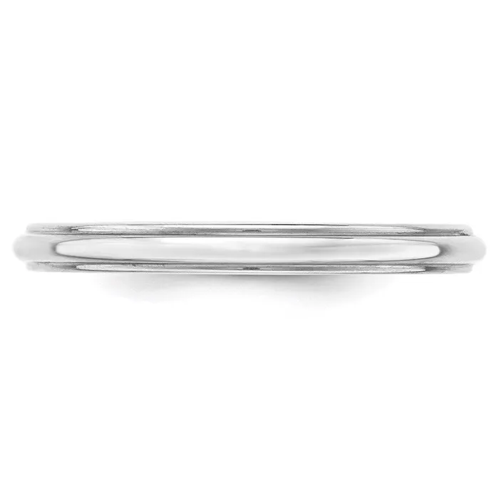 Goldia Rings Solid 14K White Gold 25mm Half Round with Edge MensWomens Wedding Band Ring Size 135 Goldia Rings Solid 14K White Gold 25mm Half Round with Edge MensWomens Wedding Band Ring Size 135