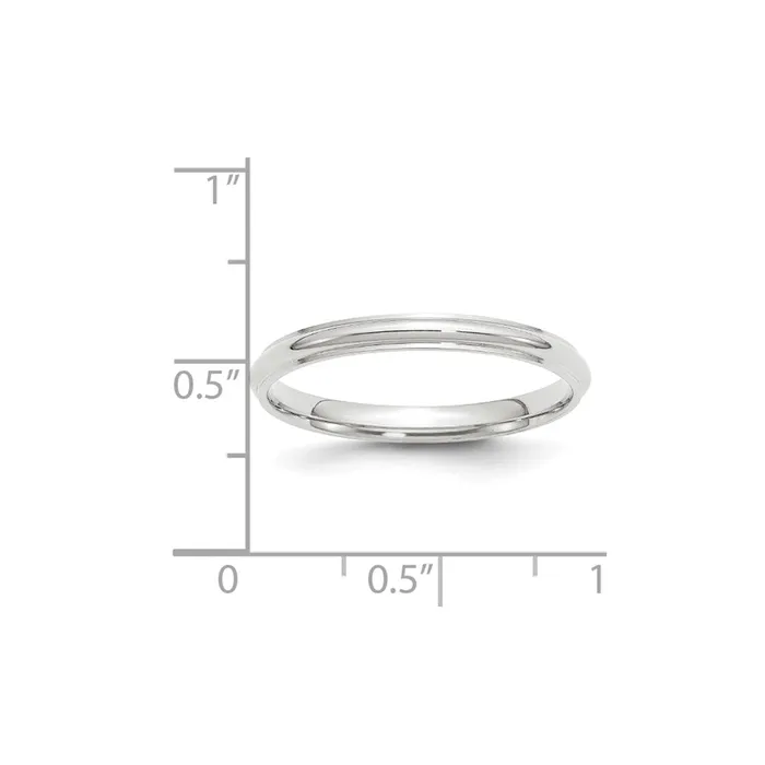 Goldia Rings Solid 14K White Gold 25mm Half Round with Edge MensWomens Wedding Band Ring Size 135 Goldia Rings Solid 14K White Gold 25mm Half Round with Edge MensWomens Wedding Band Ring Size 135