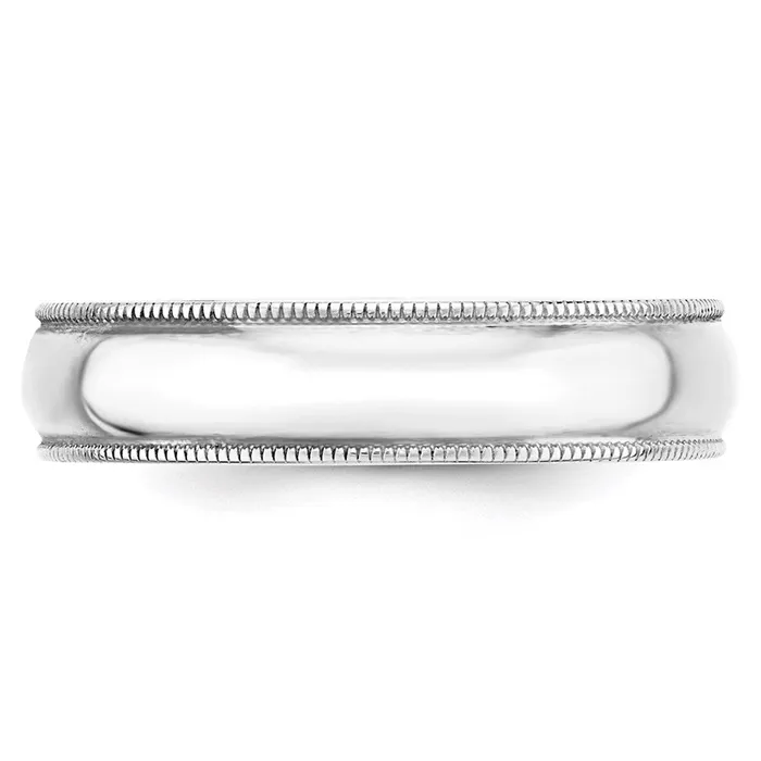 Goldia Rings Solid 14K White Gold 5mm Light Weight Milgrain Half Round MensWomens Wedding Band Ring Size 45 Goldia Rings Solid 14K White Gold 5mm Light Weight Milgrain Half Round MensWomens Wedding Band Ring Size 45