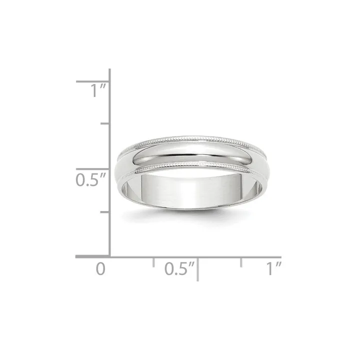 Goldia Rings Solid 14K White Gold 5mm Light Weight Milgrain Half Round MensWomens Wedding Band Ring Size 45 Goldia Rings Solid 14K White Gold 5mm Light Weight Milgrain Half Round MensWomens Wedding Band Ring Size 45