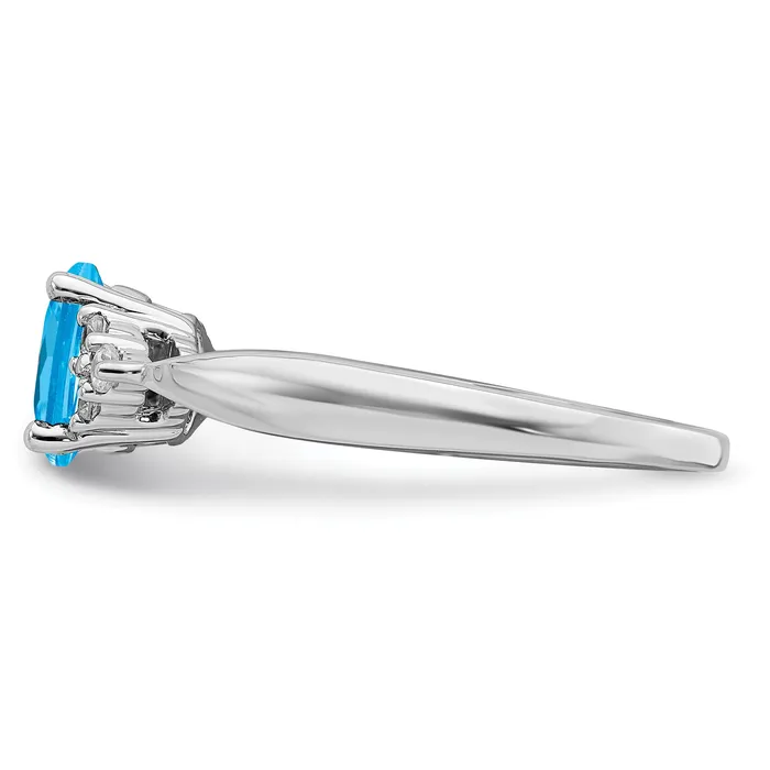 Goldia Rings Solid 14k White Gold AA Simulated CZ Mens Dad Ring
