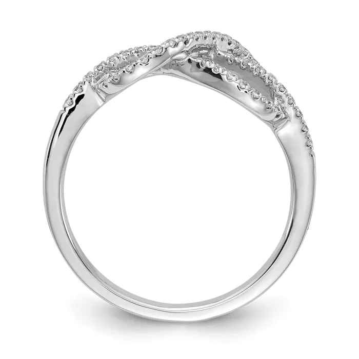Goldia Rings Solid 14k White Gold Simulated CZ Celtic Knot Ring
