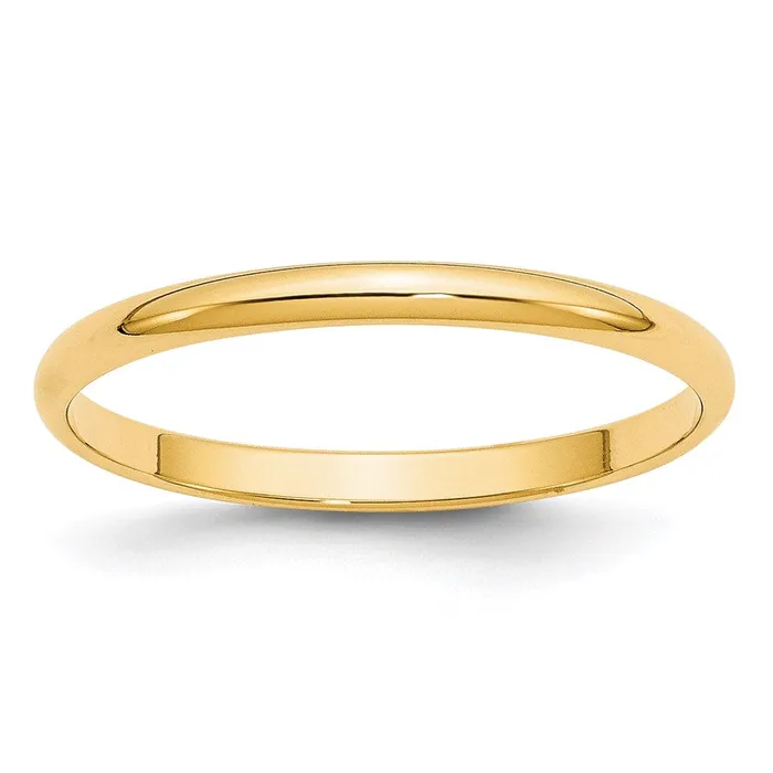 Goldia Rings Solid 14K Yellow Gold 2mm Light Weight Half Round MensWomens Wedding Band Ring Size 10 Goldia Rings Solid 14K Yellow Gold 2mm Light Weight Half Round MensWomens Wedding Band Ring Size 10