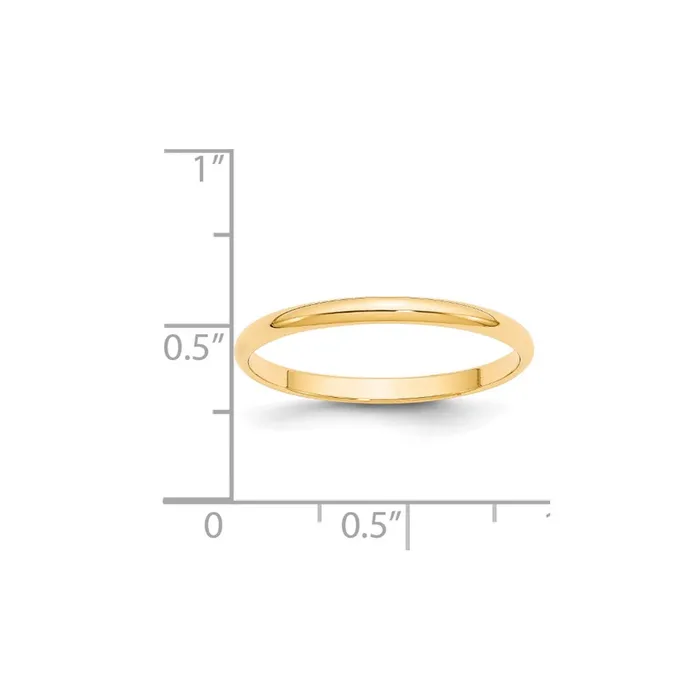 Goldia Rings Solid 14K Yellow Gold 2mm Light Weight Half Round MensWomens Wedding Band Ring Size 10 Goldia Rings Solid 14K Yellow Gold 2mm Light Weight Half Round MensWomens Wedding Band Ring Size 10