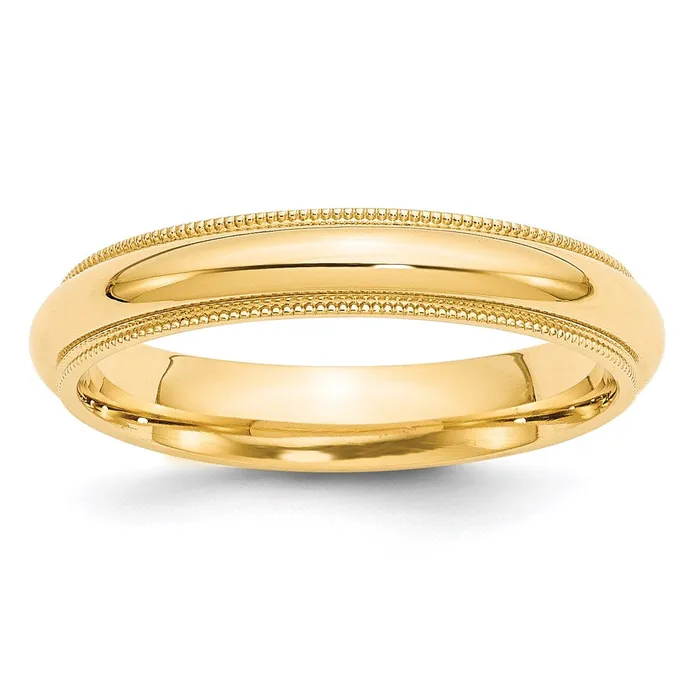 Goldia Rings Solid 14K Yellow Gold 4mm Milgrain Comfort Fit MensWomens Wedding Band Ring Size 125 Goldia Rings Solid 14K Yellow Gold 4mm Milgrain Comfort Fit MensWomens Wedding Band Ring Size 125