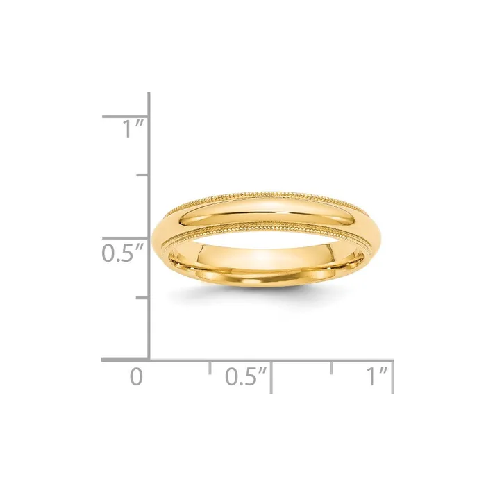 Goldia Rings Solid 14K Yellow Gold 4mm Milgrain Comfort Fit MensWomens Wedding Band Ring Size 125 Goldia Rings Solid 14K Yellow Gold 4mm Milgrain Comfort Fit MensWomens Wedding Band Ring Size 125